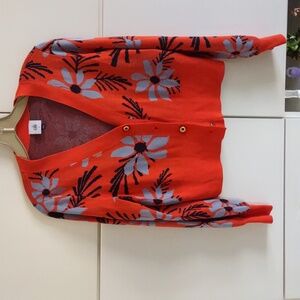 Cabi Women's Floral Orange Sweater